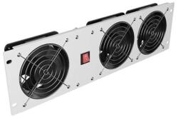 Lanberg 19" 3U függőleges ventilátor panel, 3x ventilátor, 230V, szürke AK-1506-S (AK-1506-S)