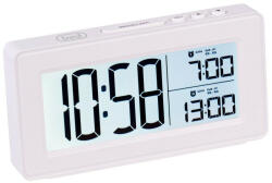 Trevi SLD 3P40 digitális ébresztőóra nagy, háttérvilágítású LCD kijelző, két külön beállítható ébresztés, fehér színben (0SL3P4001)