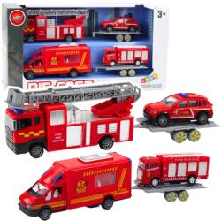 LeanToys Tűzoltó Járművek Készlete Autók Powered Red (24253) (24253)