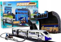 LEAN Toys Akkumulátor Vasút 244 cm + Állomáskocsi (2434) (2434)