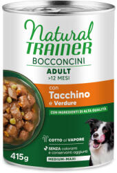Natural Trainer 2x415g Natural Trainer Bocconcini Adult Medium & Maxi Chunks medves kutyatáp - Pulyka