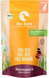 Herrmanns 12x100g Herrmann's Selection nedves macskatáp - Bio kacsa bio burgonyával & bio banáncsipsszel