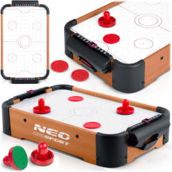 Neo-Sport Léghoki asztal, Neo-Sport NS-440 Air Hockey Mini, fehér, 38 x 21, 5 x 7 cm, hordozható, légáram rendszer, 2 ütővel és 2 koronggal, analóg számláló, elemes (6 db AA) (TE1440)