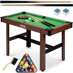 Neo-Sport Biliárdasztal, Neo-Sport NS-807, zöld, 122 x 61 x 76 cm, állítható lábak, 16 db golyó, 2 dákó 92 cm, 1 háromszög, 2 kréta (TE180700)