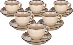 BANQUET Set de 6 cești cu farfurioare Banquet Palas 90 ml, crem, crem deschis