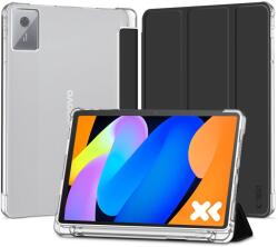  Tablettok Lenovo Idea Tab 11 coll (TB-336) - fekete smart case tablet tok, áttetsző hátlappal, ceruza tartóval