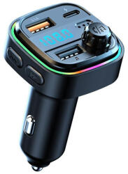 C26 Bluetooth kihangosító 5.3+EDR RGB - FM/Transmitter - 12/24V