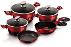 Berlinger Haus Metallic Line Black/Burgundy 10 részes edénykészlet márvány bevonattal (BH-1631N)