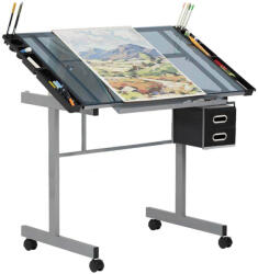 Timeless Tools Tervező asztal dönthető, üveg asztallappal