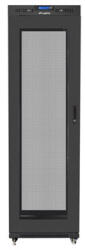 Lanberg 19" szabadon álló rack szekrény 42U/600X800 perforált ajtó, lapraszerelt, LCD kijelző, fekete V2 (FF01-6842-23BL) - bbmarket