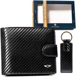 ZELLIA Peterson Férfi Bőr Pénztárca Szett + Kulcstartóval Ptn Pk5-N992L-6877 Bl (ZLK-ptn-pk5n992l6877-78679665)