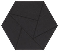 ANRO Wall Hatszög alakú (méhsejt) akusztikus panel - filcből készült puha falburkoló geometrikus mintával, fekete - 12 db (acoustic-hexagon-black)