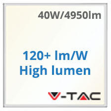 V-TAC LED panel (600 x 600 mm) 40W - természetes fehér 120Lm/W ( 24080)