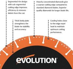 Evolution Lama diamantata multi-materiala Evolution 300 mm x 22, 2 mm - MD300SEG-CS (MD300SEG-CS) Disc de taiere