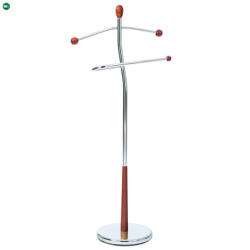  82646 Barna szobainas, tömör fa és krómozott fém. Teherbírás 6 kg