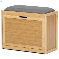  Natúr Bambusz Cipős Szekrény, Szürke Részletekkel. DR-N1014 GREY2