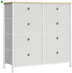  Fiókos szekrény 80x30x82cm, Fém Vázzal, Fehér Színben, AUK-E1024 WT