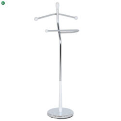Artium 82646 Fehér szobainas, tömör fa és krómozott fém. Teherbírás 6 kg