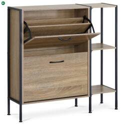  Cipősszekrény tölgy színben 2 rekesszel és polcokkal. Tartós MDF-ből