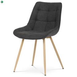 Artium Vintage Fekete Étkezőszék, szövetkárpit, fém lábak, 3D tölgyfa dekoráció a lábakon