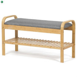  Natúr Bambusz Cipős, Szürke Betétekkel. DR-N1016 GREY2