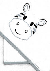  Vaganza hímzett fürdőlepedő, fürdetőkesztyűvel 80*80 cm - zebra