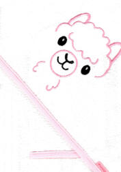  Vaganza hímzett fürdőlepedő, fürdetőkesztyűvel 80*80 cm - Láma