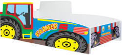  Pat de o persoană Tractor colorat 140x70 cu saltea