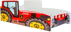  Pat de o persoană Tractor roșu 140x70 cu saltea
