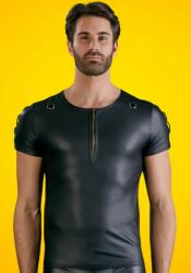 NEK - Matt hatású, rövid ujjú férfi felső (fekete) XL