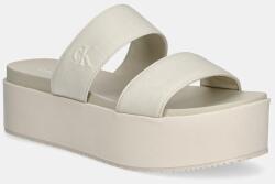 Calvin Klein Jeans papucs FLATFORM SANDAL WEBBING IN - bézs Női 41