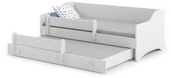  ERYK kétszemélyes ágy fiókkal és korláttal 160x80 fehér fogantyú