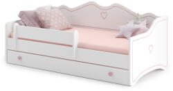 EMMA gyerekágy fiókkal és korláttal 180x80 rózsaszín