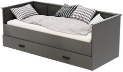  HELIOS kihúzható ágy kárpitozott grafit panelekkel 200x80/200x160