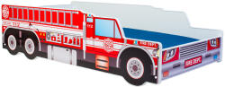  Tűzoltóautó alakú egyszemélyes ágy 140x70 matraccal