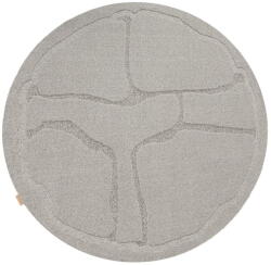 Agnella Szürke gyapjú kerek szőnyeg ø 160 cm Morphic Organica - Agnella
