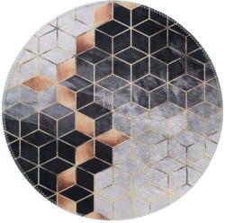 Vitaus Fekete-fehér mosható kerek szőnyeg ø 120 cm - Vitaus - bonami - 16 540 Ft