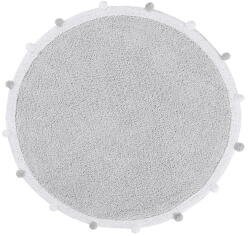 Lorena Canals Világosszürke mosható kézi szövésű pamut gyerek szőnyeg ø120 cm Bubbly - Lorena Canals