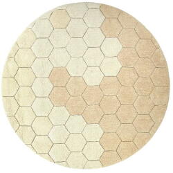 Lorena Canals Okkersárga mosható kézi szövésű pamut kerek szőnyeg ø 140 cm Honeycomb Golden - Lorena Canals
