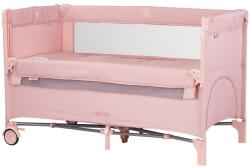 Chipolino Patut pliabil Chipolino Relax pink marshmallow linen cu laterala culisanta (KOSIRE255PM) - ejuniorul