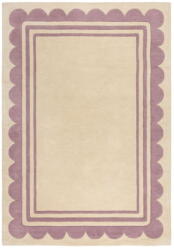 Flair Rugs Lila-natúr színű kézi szövésű gyapjú szőnyeg 160x230 cm Lois Scallop - Flair Rugs
