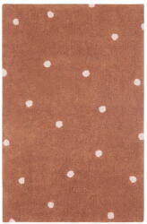 Lorena Canals Téglavörös mosható kézi szövésű pamut gyerek szőnyeg 100x150 cm Mini Dot Chestnut - Lorena Canals
