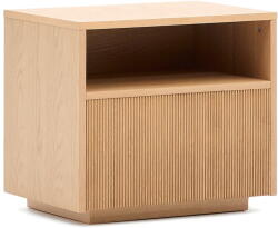 Kave Home Natúr színű éjjeliszekrény tölgyfa dekorral Helvine - Kave Home