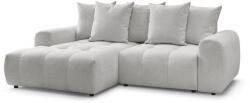 Bobochic Paris Világosszürke zsenília kinyitható-tárolóhelyes sarokkanapé (bal oldali-heverő résszel) Roxelane - Bobochic Paris