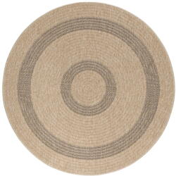 Ayyildiz Carpets Fekete-bézs kerek kültéri szőnyeg ø 80 cm Comilla - Ayyildiz Carpets - bonami - 8 390 Ft