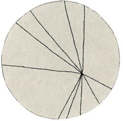 Lorena Canals Krémszínű mosható kézi szövésű pamut kerek szőnyeg ø 160 cm Trace Beige - Lorena Canals