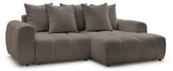 Bobochic Paris Barna buklé kinyitható-tárolóhelyes sarokkanapé (jobb oldali-heverő résszel) Roxelane - Bobochic Paris