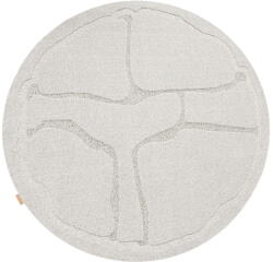 Agnella Világosszürke gyapjú kerek szőnyeg ø 160 cm Morphic Organica - Agnella