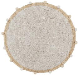 Lorena Canals Bézs mosható kézi szövésű pamut gyerek szőnyeg ø120 cm Bubbly Honey - Lorena Canals