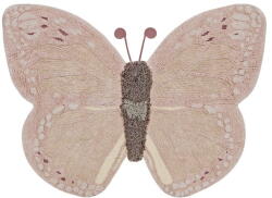 Lorena Canals Világos rózsaszín-bézs mosható kézi szövésű pamut gyerek szőnyeg 90x120 cm Baby Butterfly - Lorena Canals